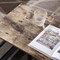 Engineered Wood TV Stand with Black Metal Frame, Mesh Shelves and Adjustable Feet